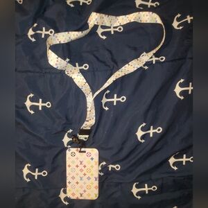 Multicolor Patterned Lanyard with Card Holder By Louis Vuitton